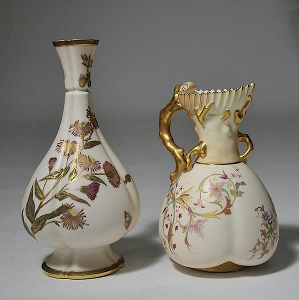 Appraisal: Two Royal Worcester Porcelain Items Two Royal Worcester porcelain pieces