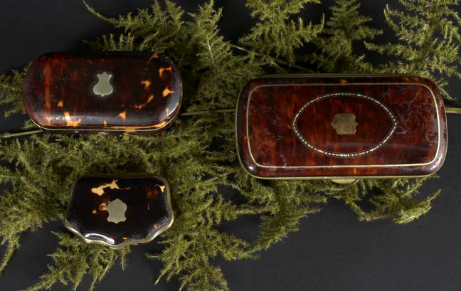 Appraisal: Group of Three Tortoiseshell Items first quarter th century consisting