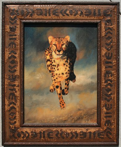 Appraisal: STRIBBLING David British th C Cheetah in mid stride Oil