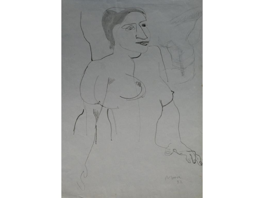 Appraisal: HENRY MOORE OM RA A half study of a female