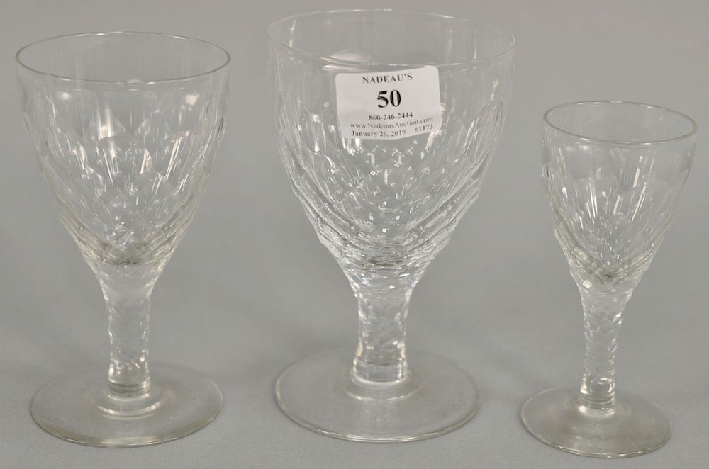 Appraisal: Set of crystal stems in three sizes hand blown with