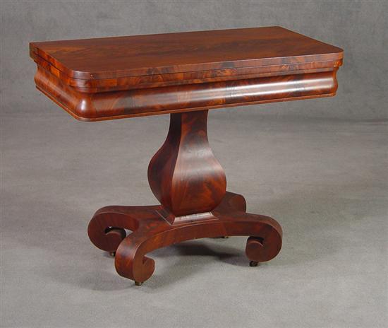 Appraisal: Classical Style Mahogany Card Table th Century Burl veneered feet