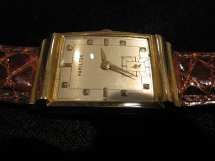 Appraisal: Gentleman's Hamilton wristwatch Gordon karat yellow gold wristwatch with rectangular