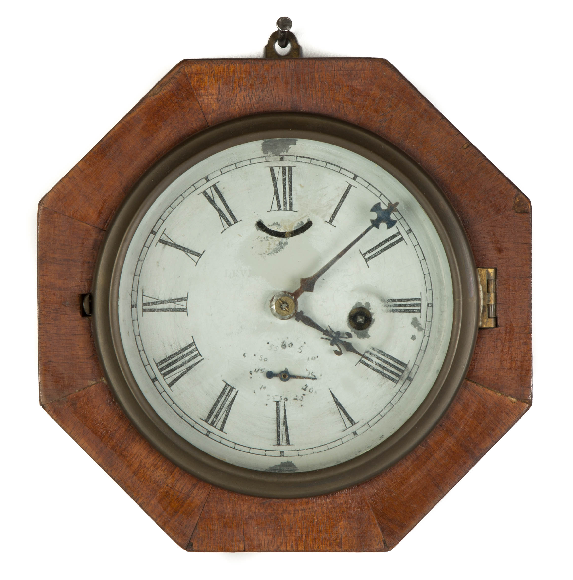 Appraisal: Gallery Clock Mahogany case Paper dial Lever movement