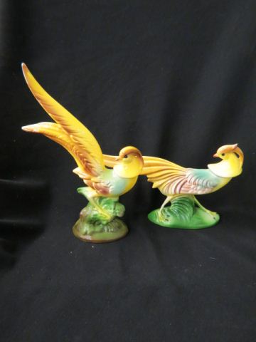 Appraisal: Pair of California Pottery Figurines of Pheasantsby Maddox x excellent