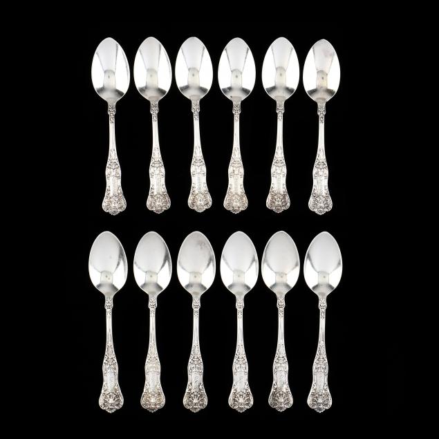 Appraisal: SET OF TWELVE DOMINICK HAFF KING STERLING SILVER TEASPOONS Retailed