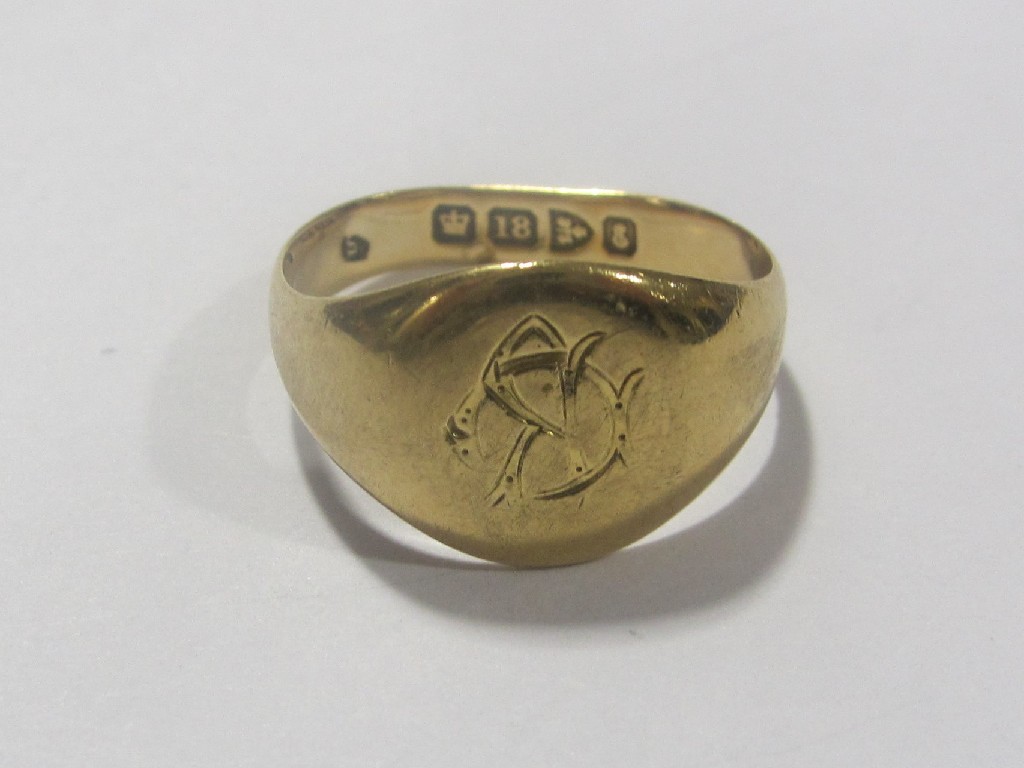 Appraisal: Gents ct gold signet ring Approximately gms