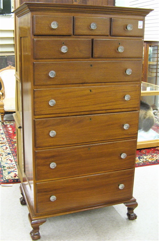 Appraisal: CHIPPENDALE REVIVAL MAHOGANY TALL CHEST OF DRAWERS Philadelphia second quarter