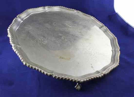 Appraisal: A 's silver salver of shaped circular form with gadrooned