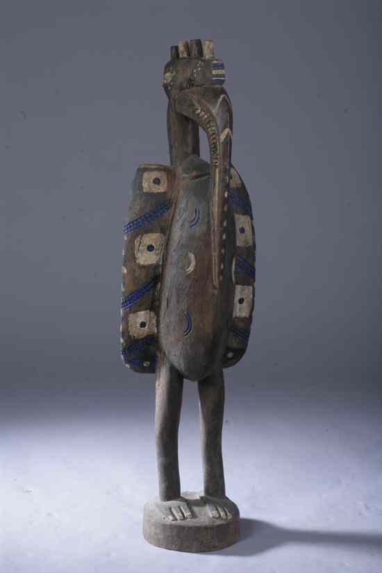 Appraisal: AFRICAN CEREMONIAL WOOD BIRD-FORM CARVING - in high