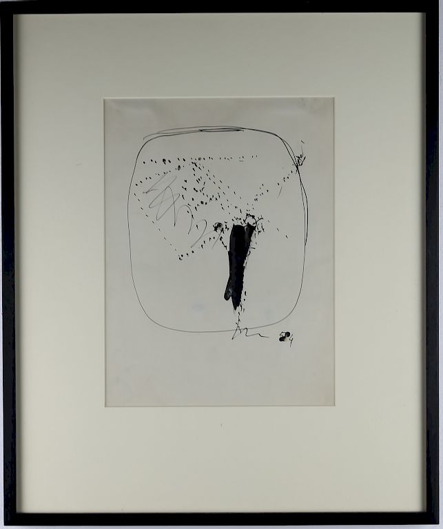 Appraisal: Lucio Fontana - Abstract Ink Art Painting Lucio Fontana -