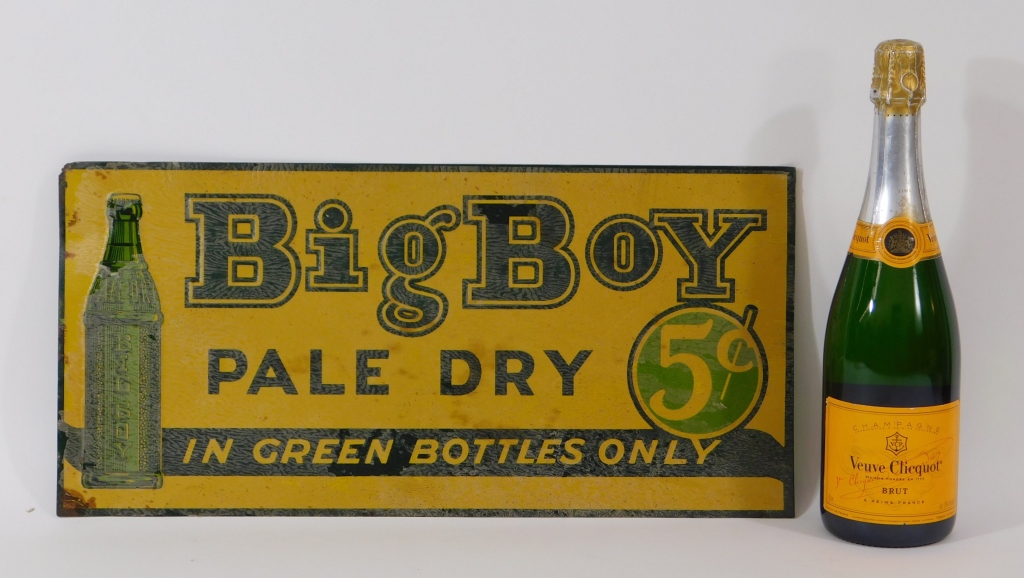 Appraisal: BIG BOY PALE DRY SODA TIN ADVERTISING SIGN United States