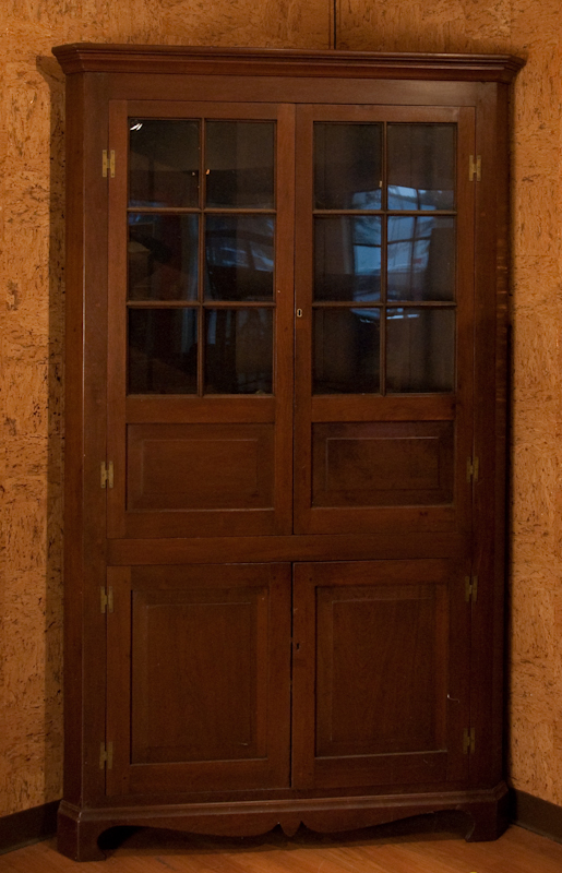 Appraisal: A th C Southern Walnut Corner Cupboard possibly Virginia with