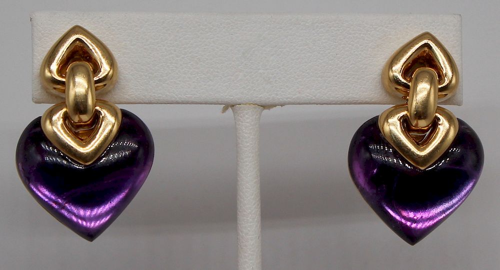 Appraisal: JEWELRY Pair of Bvlgari kt and Amethyst Earrings Pair of