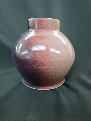 Appraisal: Studio Art Pottery Vase oxblood style glaze excellent