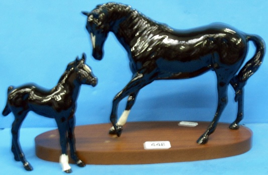 Appraisal: Royal Doulton Black Beauty And Foal in Black Gloss DA