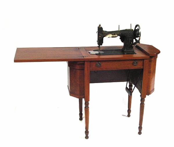 Appraisal: A Federal style mahogany sewing table height in width in