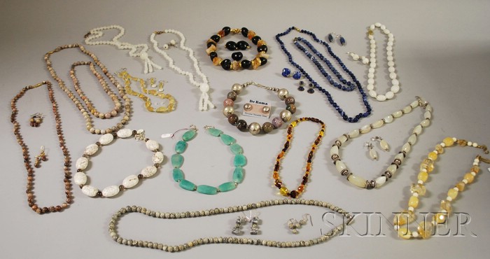 Appraisal: Large Group of Hardstone Jewelry including beaded necklaces and earrings