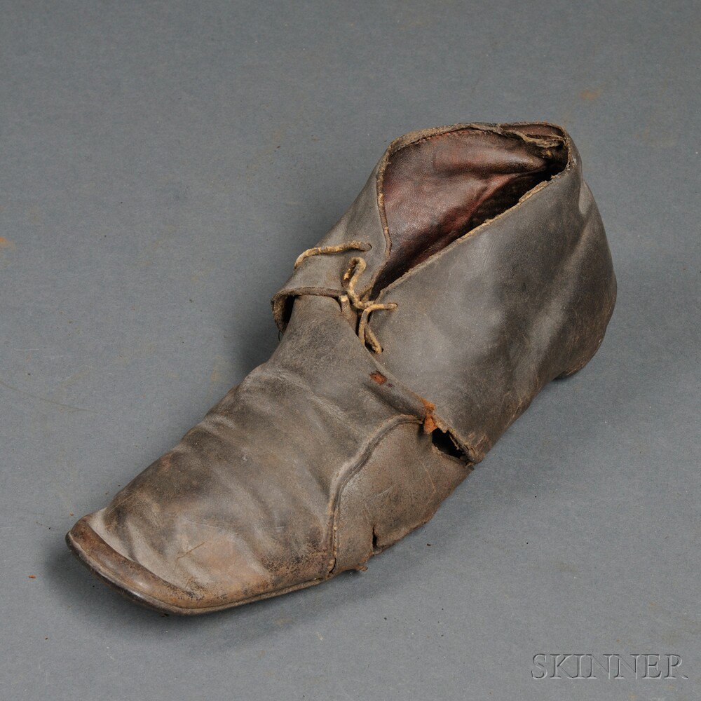 Appraisal: Civil War Period Brogan c late th century leather shoe