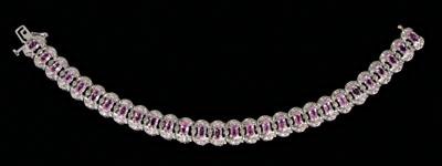 Appraisal: Diamond pink sapphire bracelet oval-cut light pink sapphires total estimated