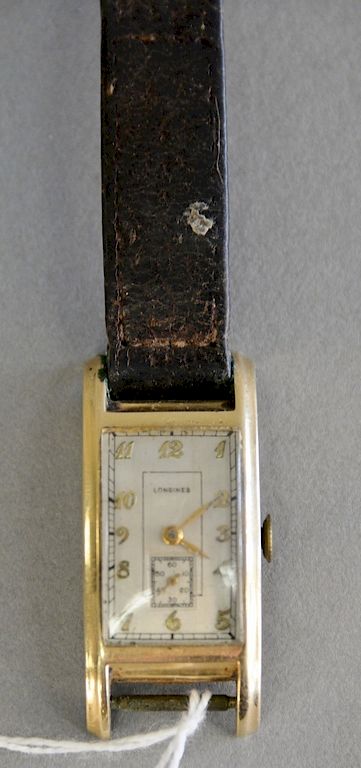 Appraisal: karat gold Longines curvex vintage mens wristwatch x mm karat