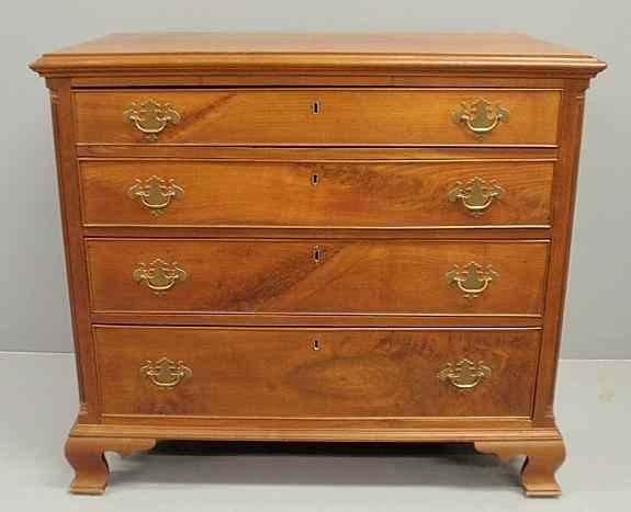 Appraisal: Philadelphia Chippendale walnut chest of drawers c with molded top