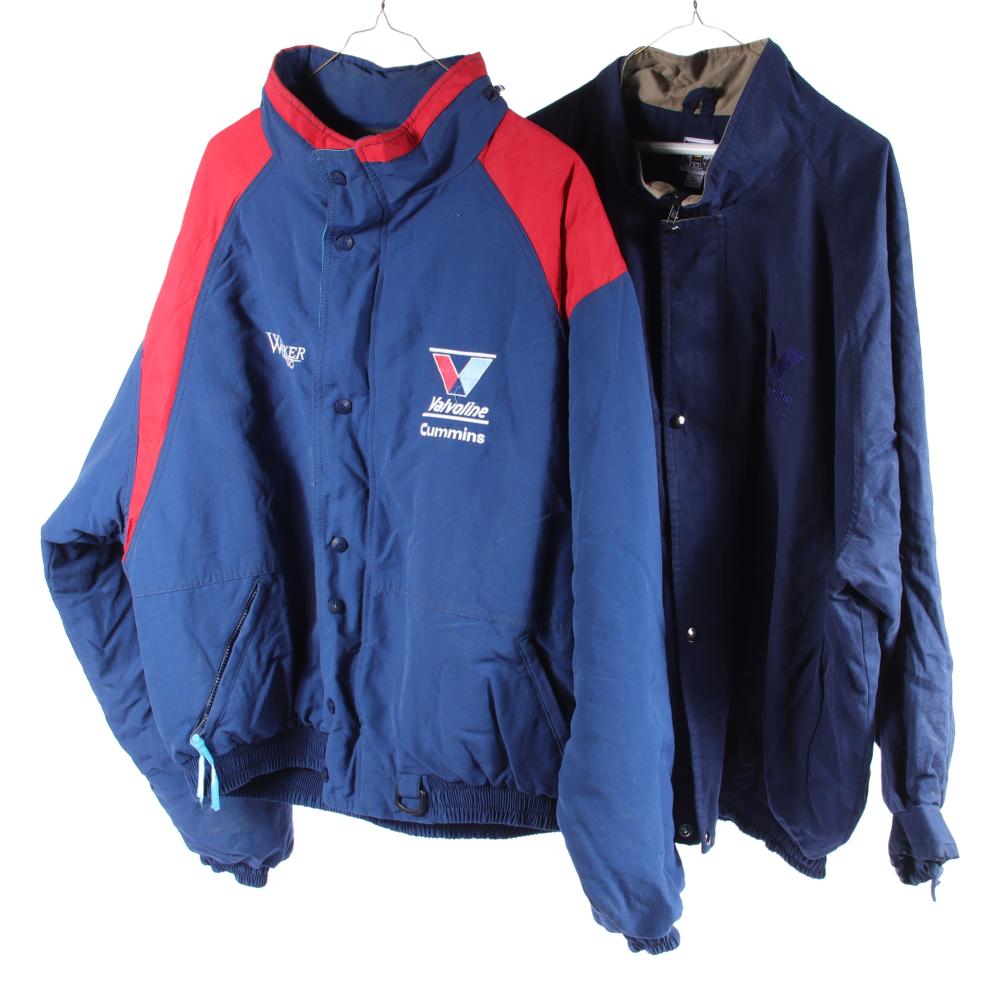 Appraisal: VALVOLINE WALKER RACING TEAM CREW JACKETS ARMPIT-TO-ARMPIT L ONE Valvoline