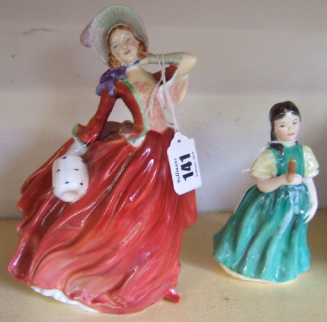 Appraisal: Two Royal Doulton figures 'Autumn Breezes' HN and 'Francine' HN