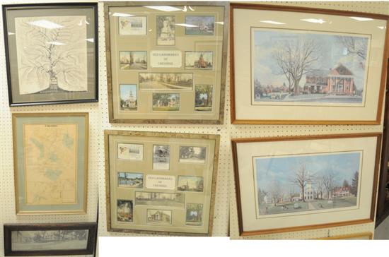 Appraisal: Two groups of Cheshire postcards framed and matted behind glass