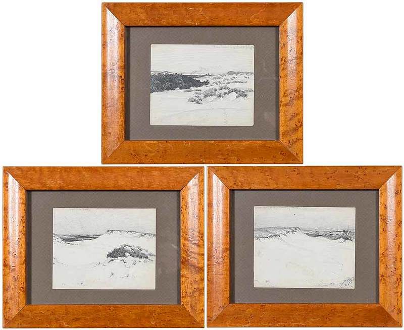 Appraisal: James William Pattison American - Three Drawings of Cape Cod