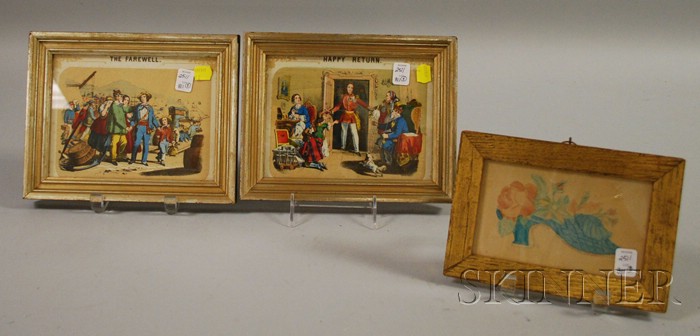 Appraisal: Two Small Giltwood Framed Prints and a Small Giltwood Framed