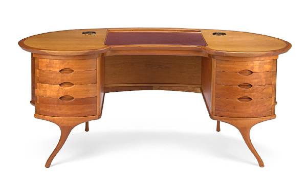 Appraisal: A modern Ceccotti mixed wood Bean desk height in cm