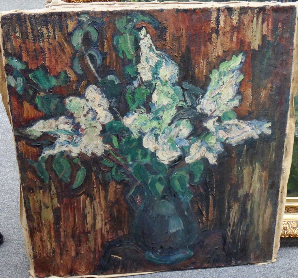 Appraisal: Kurt Badt - Floral still lives two oil on canvas