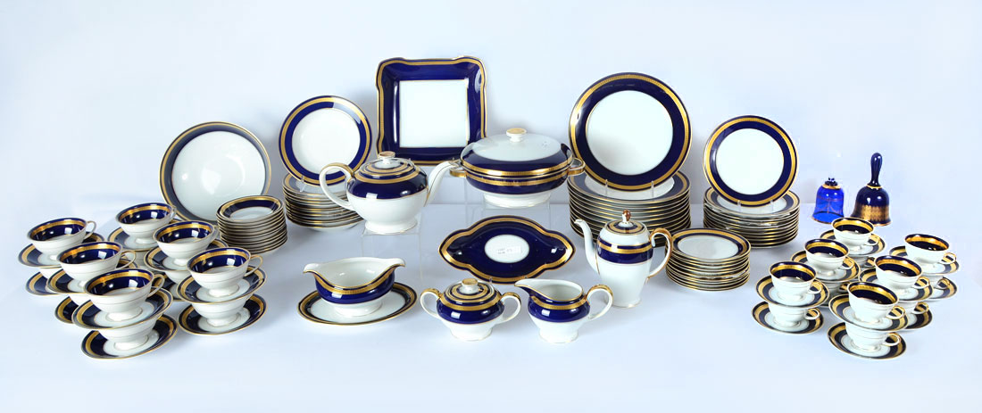 Appraisal: ROSENTHAL EMINENCE COBALT BLUE DINNER CHINA Approx pieces in the