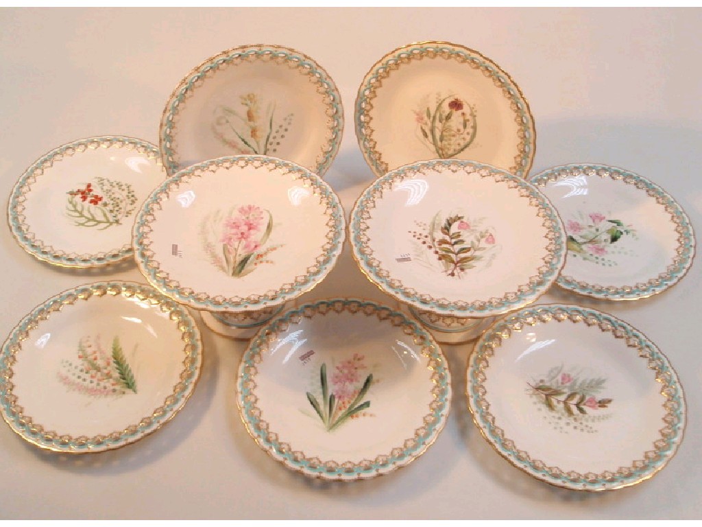 Appraisal: A Kerr Binns Worcester dessert service comprising seven pierced dessert