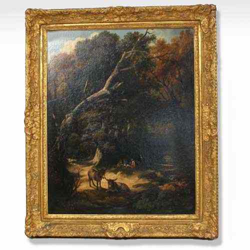 Appraisal: Jean Thomas Tuite French th century Woodland Landscape oil on