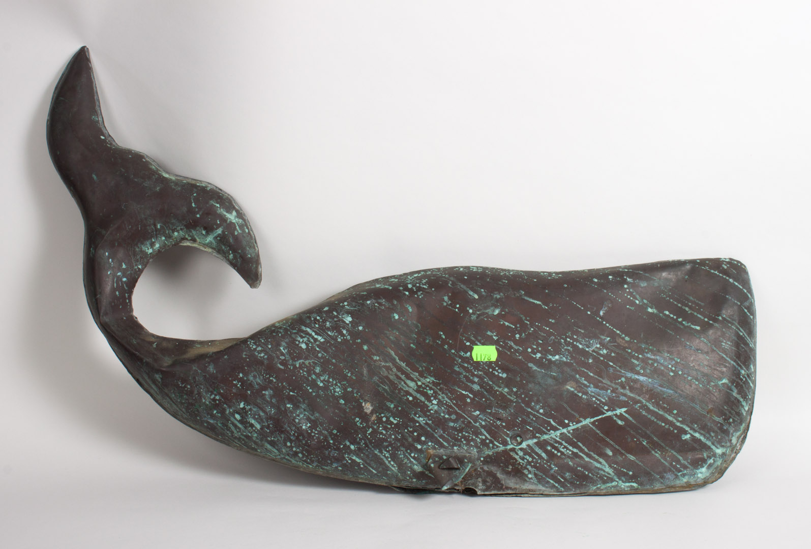 Appraisal: Copper whale weather vane figure approx in L