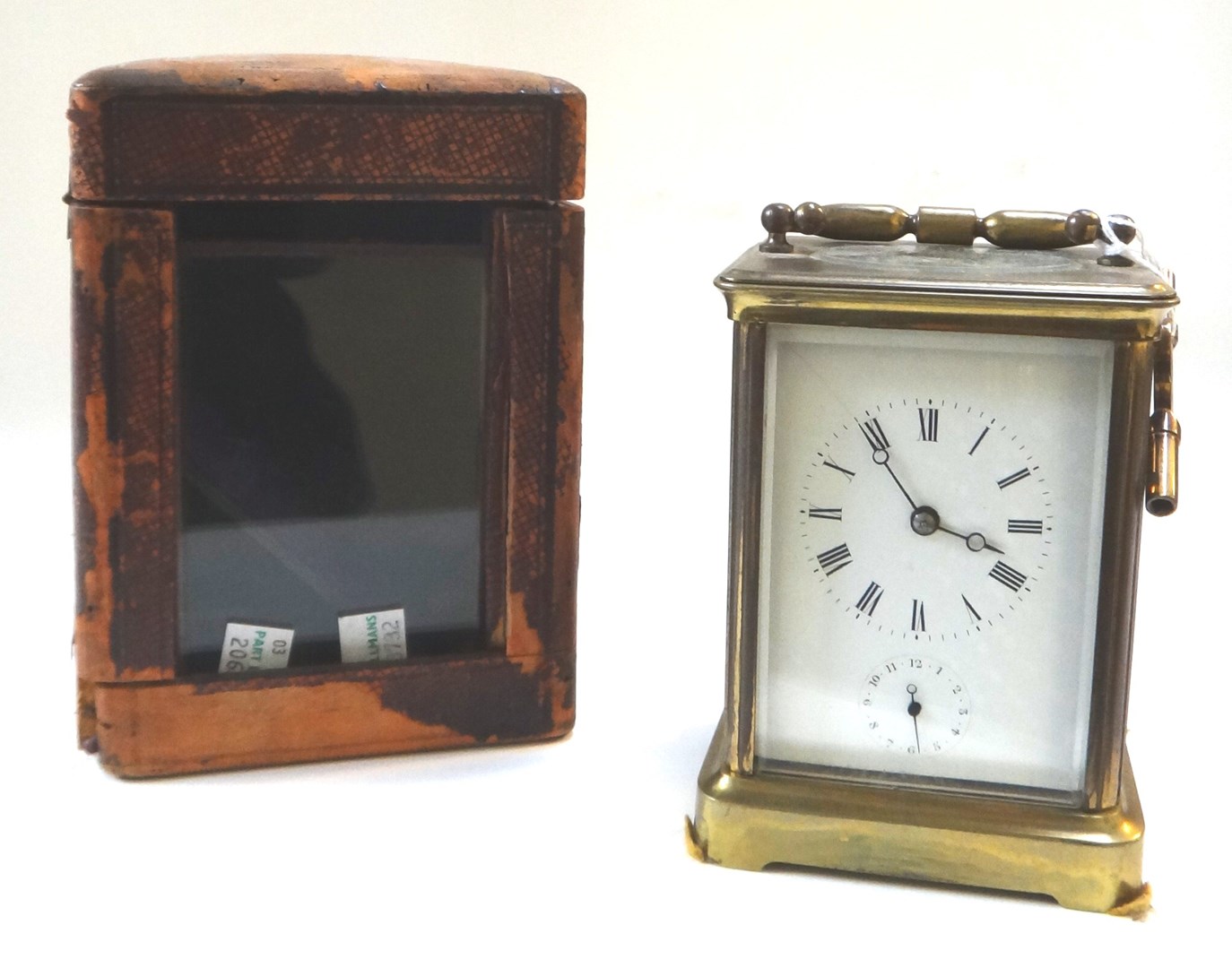 Appraisal: A French gilt cased carriage clock early th century with