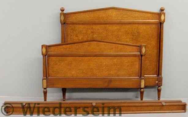 Appraisal: Neoclassical mahogany single bed with ball finials h x w