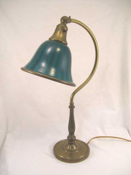 Appraisal: H G McFadden Co Emeralite Desk Lamp Statuary bronze lamp