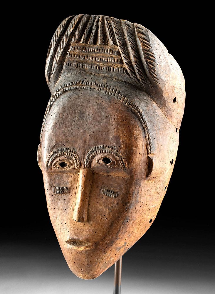 Appraisal: Early th C African Baule Wood Mask First Time At