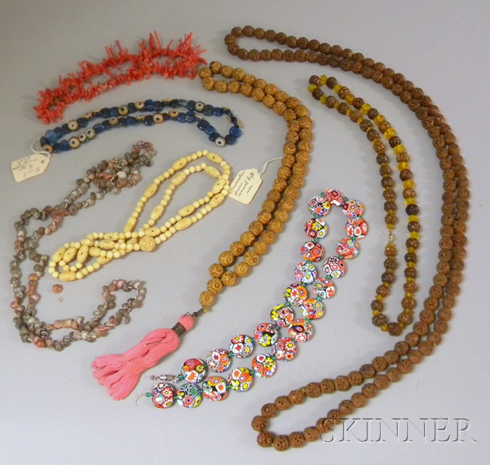 Appraisal: Group of Ethnic and Eclectic Beaded Jewelry including coral shell