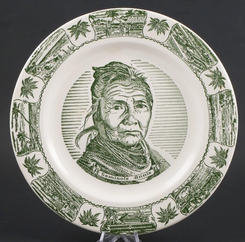 Appraisal: This souvenir plate featuring Seminole Annie as well as a