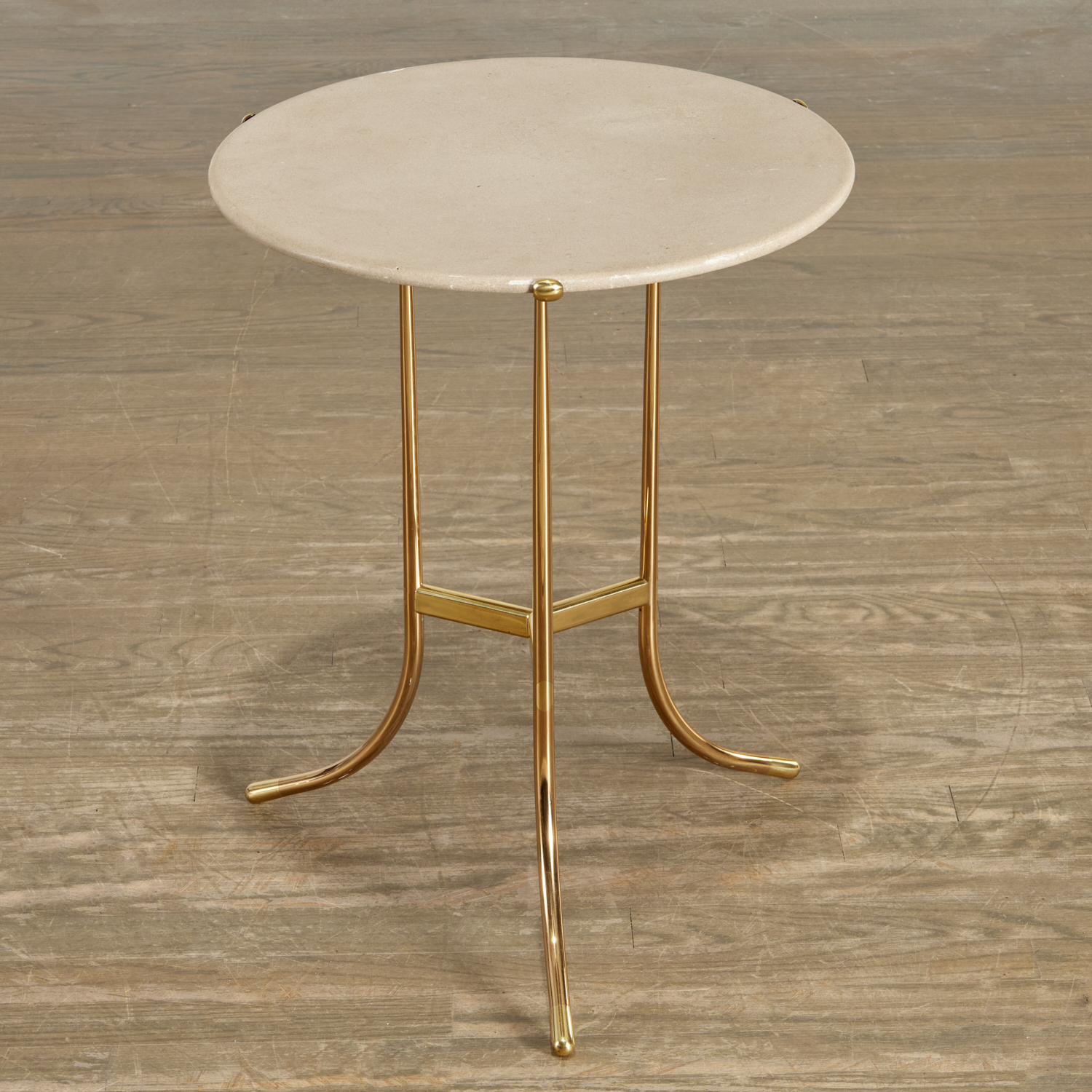 Appraisal: CEDRIC HARTMAN UNUSUAL VARIANT 'AE' TRIPOD TABLE Introduced American gilt