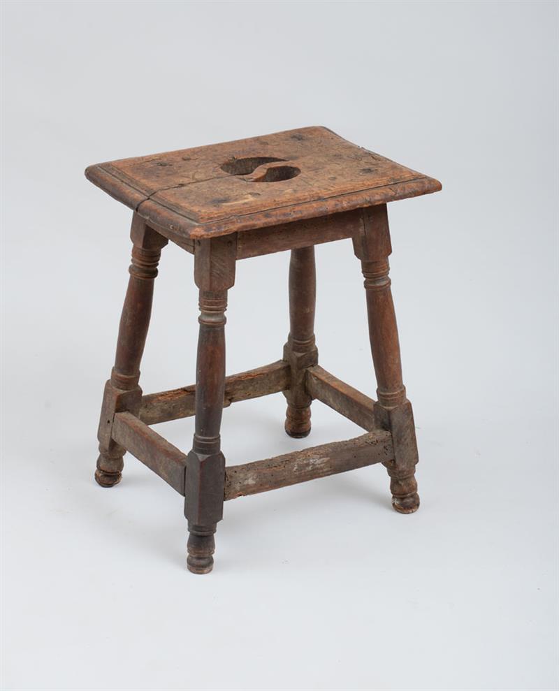 Appraisal: ENGLISH OAK JOINT STOOL With a pierced molded top raised