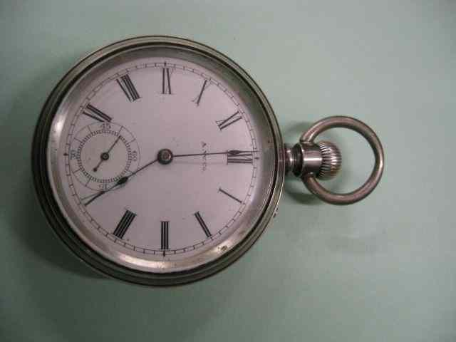 Appraisal: Waltham Pocketwatch bond street model coin silver case jewel working