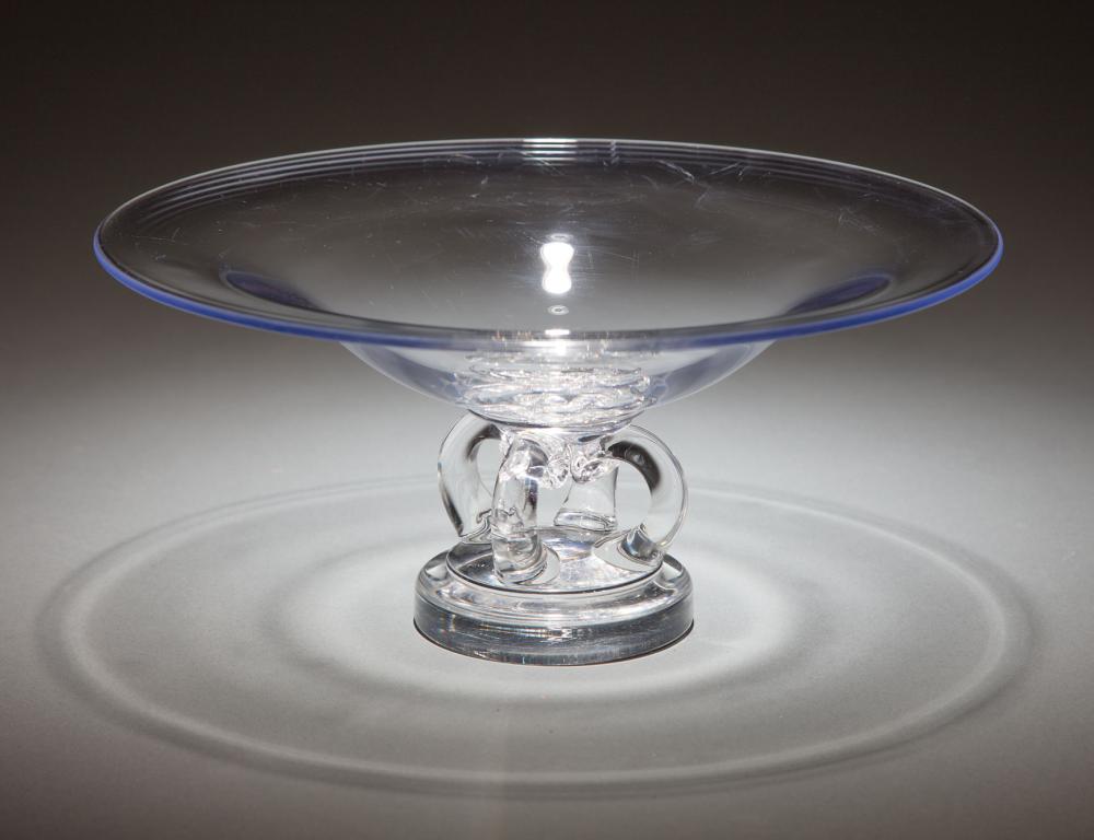 Appraisal: Steuben Glass Pedestal Bowl etched mark designed by George Thompson