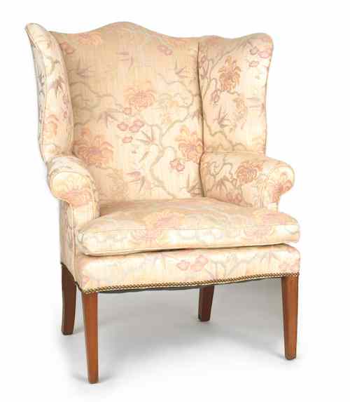 Appraisal: New England mahogany easy chair early th c with an