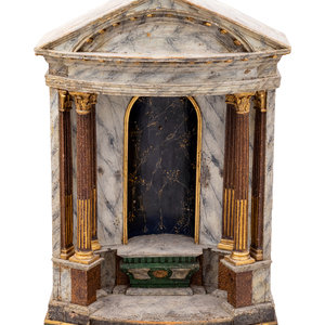 Appraisal: A Painted Architectural Shrine th Century Height x width x