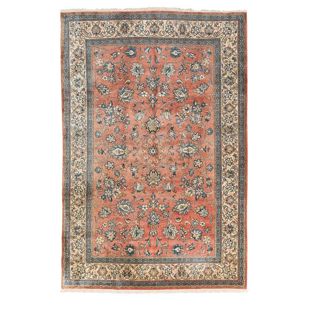 Appraisal: SAROUK CARPET WEST PERSIA the pink field with allover palmette